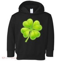 Cute St Patricks Day Lucky Glowing Shamrock Clover Toddler Hoodie thumb 0
