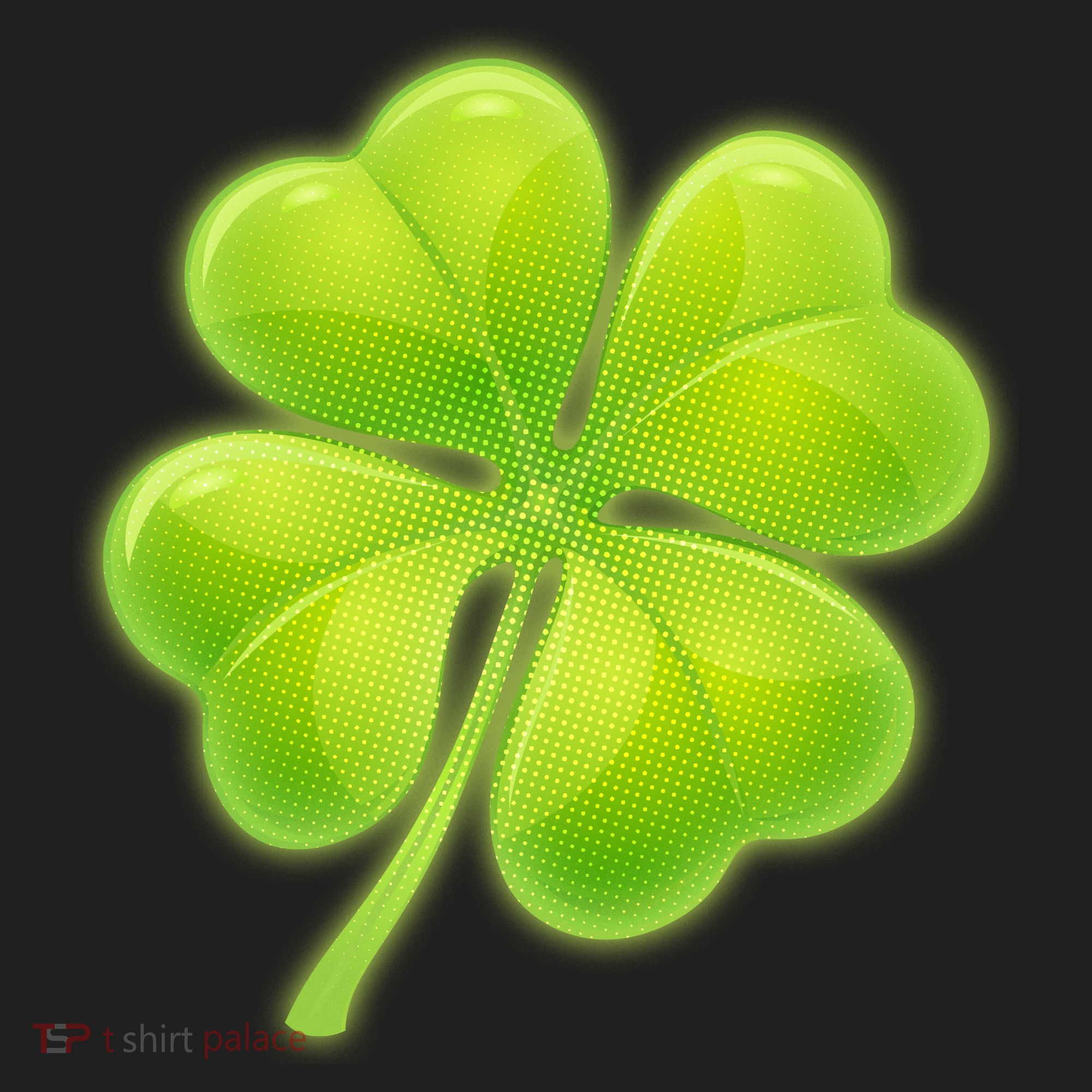 Cute St Patricks Day Lucky Glowing Shamrock Clover Golf Towel