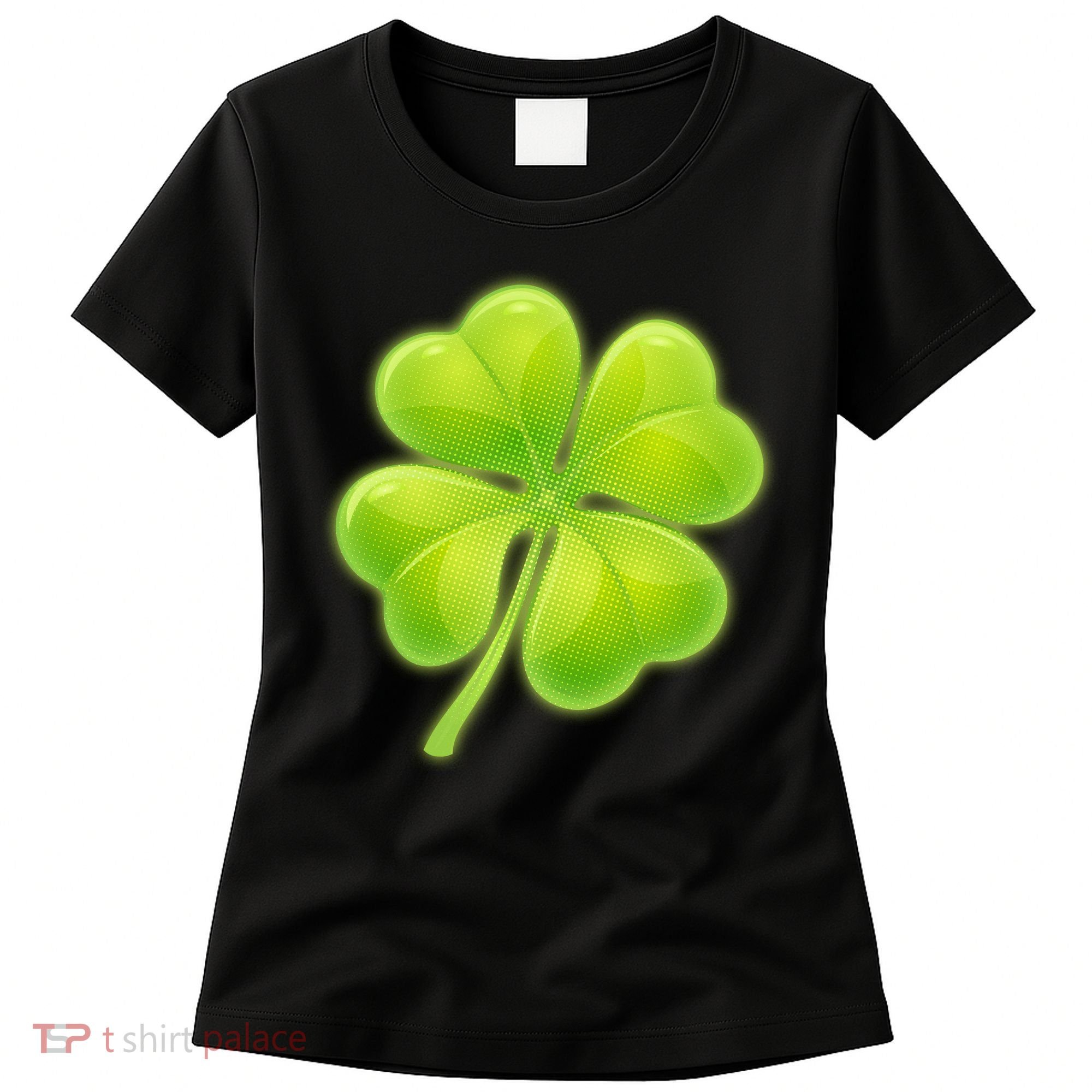 Cute St Patricks Day Lucky Glowing Shamrock Clover Women's T-Shirt