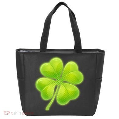 Cute St Patricks Day Lucky Glowing Shamrock Clover Bag