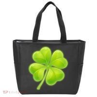 Cute St Patricks Day Lucky Glowing Shamrock Clover Tote Bag thumb 0