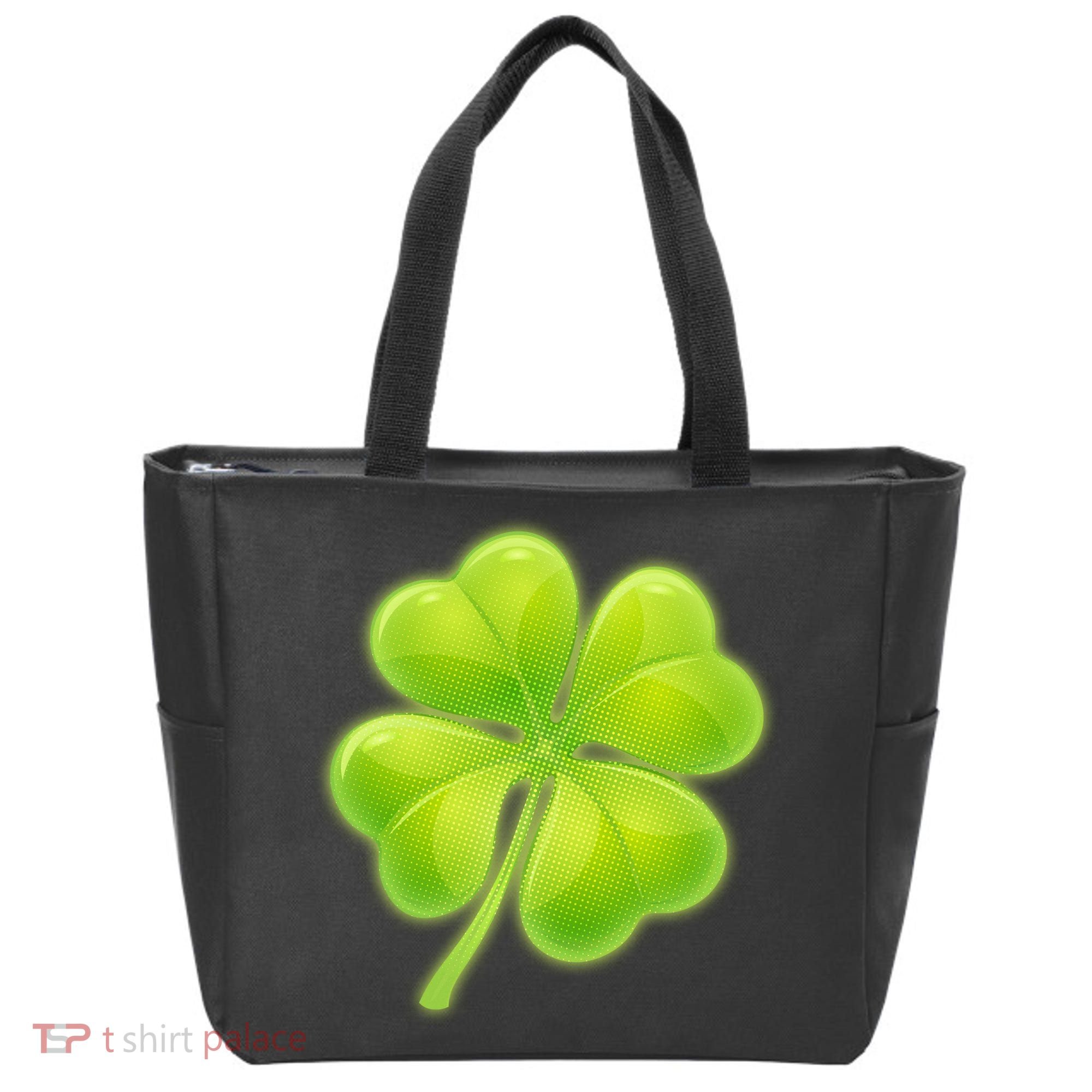 Cute St Patricks Day Lucky Glowing Shamrock Clover Tote Bag