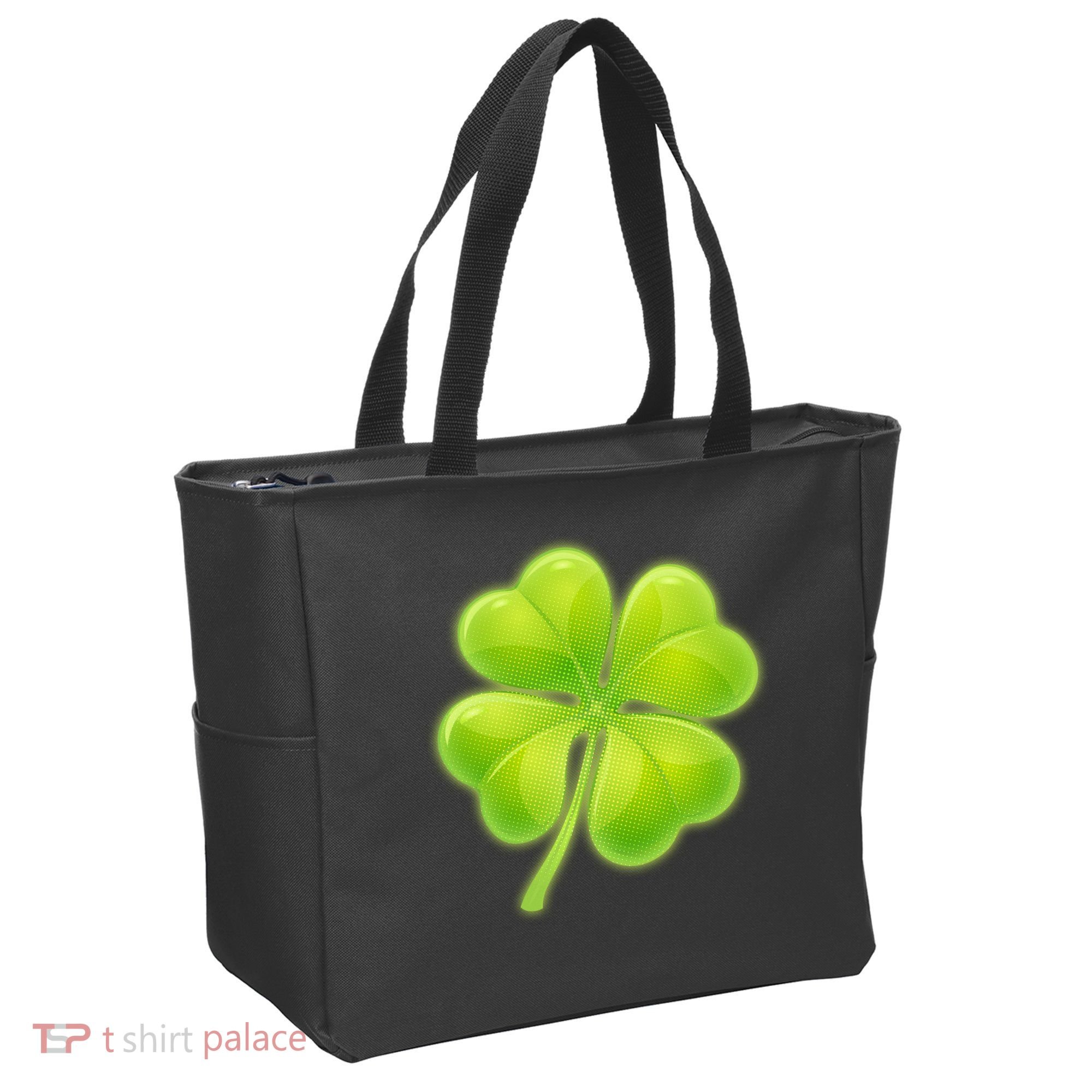 Cute St Patricks Day Lucky Glowing Shamrock Clover Tote Bag