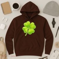 Cute St Patricks Day Lucky Glowing Shamrock Clover Hoodie thumb 3