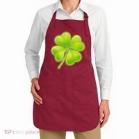 Cute St Patricks Day Lucky Glowing Shamrock Clover Apron thumb 2