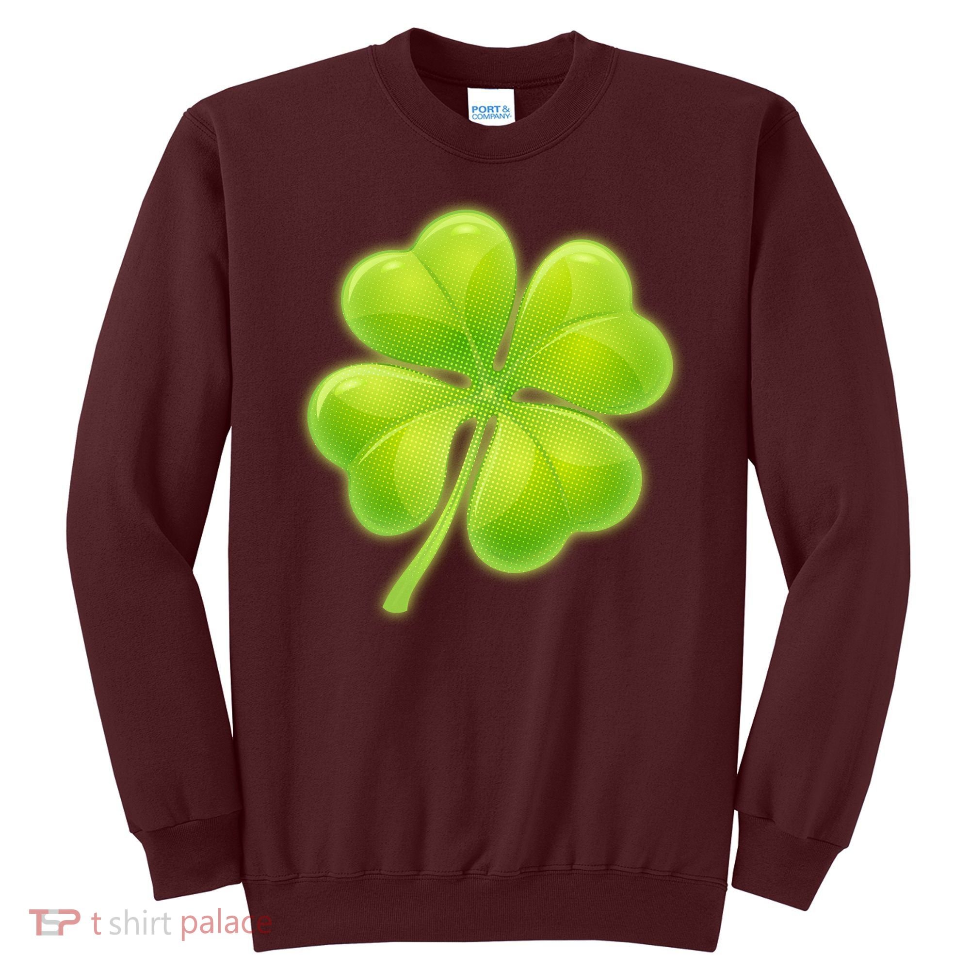 Cute St Patricks Day Lucky Glowing Shamrock Clover Sweatshirt