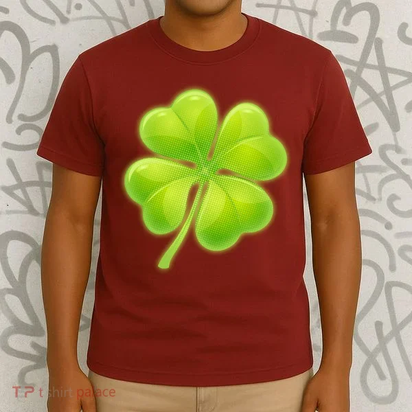 Cute St Patricks Day Lucky Glowing Shamrock Clover T-Shirt