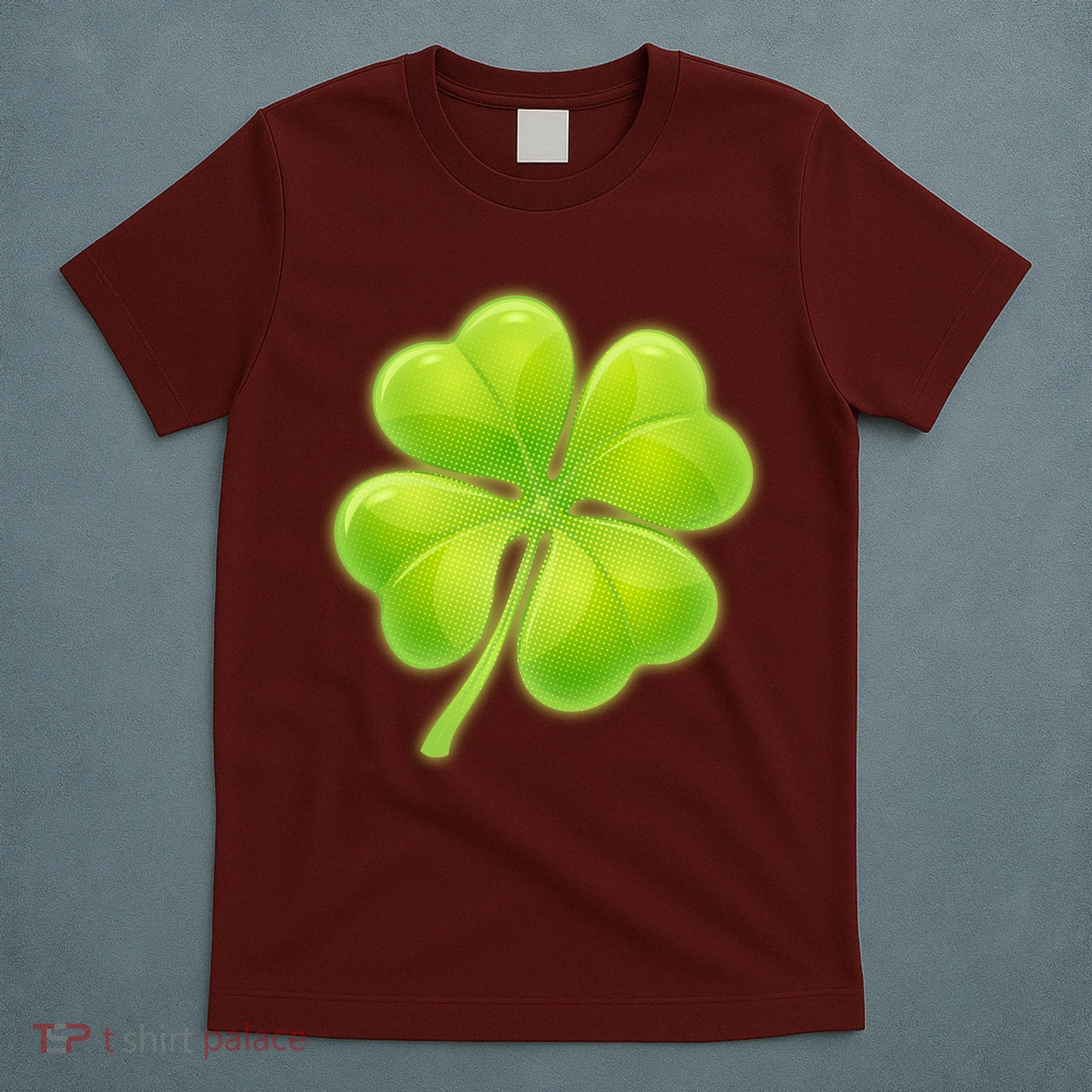 Cute St Patricks Day Lucky Glowing Shamrock Clover T-Shirt