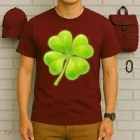 Cute St Patricks Day Lucky Glowing Shamrock Clover T-Shirt thumb 6