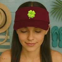 Cute St Patricks Day Lucky Glowing Shamrock Clover Visor thumb 2