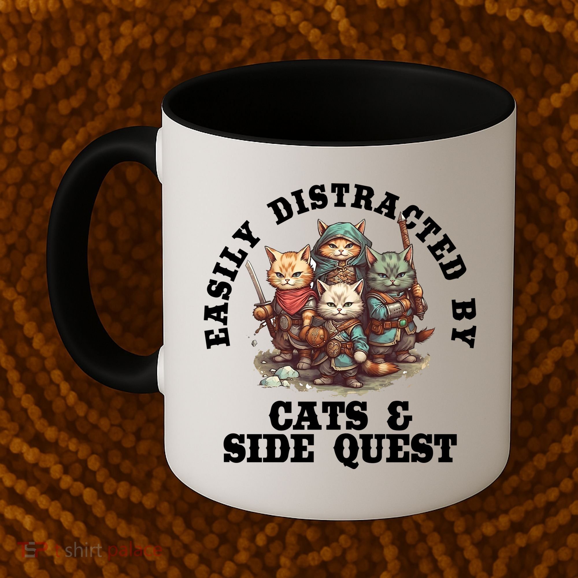 Cats Side Quest Distracted Tabletop Funny Coffee Mug