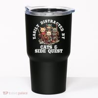 Cats Side Quest Distracted Tabletop Funny Tumbler thumb 0