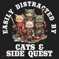 Cats Side Quest Distracted Tabletop Funny Tumbler thumb 3