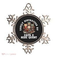 Cats Side Quest Distracted Tabletop Funny Ornament thumb 0