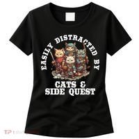 Cats Side Quest Distracted Tabletop Funny Women's T-Shirt thumb 0