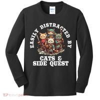 Cats Side Quest Distracted Tabletop Funny Kids Long Sleeve Shirt thumb 0