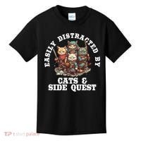 Cats Side Quest Distracted Tabletop Funny Kids T-Shirt thumb 0