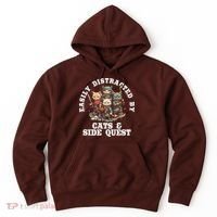 Cats Side Quest Distracted Tabletop Funny Hoodie thumb 0