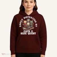 Cats Side Quest Distracted Tabletop Funny Hoodie thumb 5