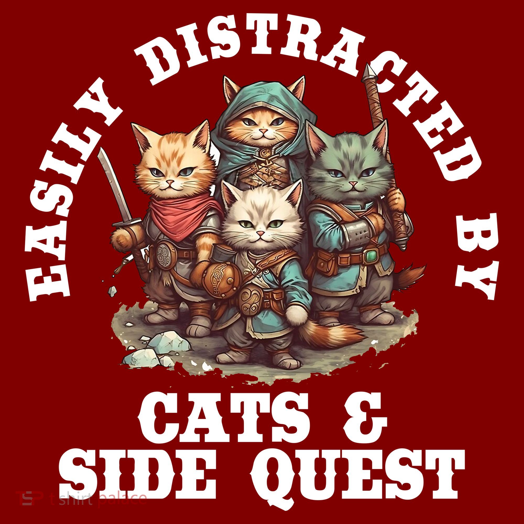 Cats Side Quest Distracted Tabletop Funny Apron