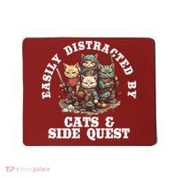 Cats Side Quest Distracted Tabletop Funny Mousepad thumb 0