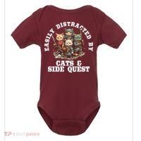 Cats Side Quest Distracted Tabletop Funny Baby Bodysuit thumb 0