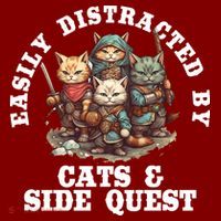 Cats Side Quest Distracted Tabletop Funny Baby Bodysuit thumb 2