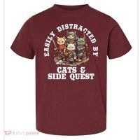 Cats Side Quest Distracted Tabletop Funny Toddler T-Shirt thumb 0