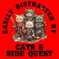 Cats Side Quest Distracted Tabletop Funny Santa Hat thumb 1