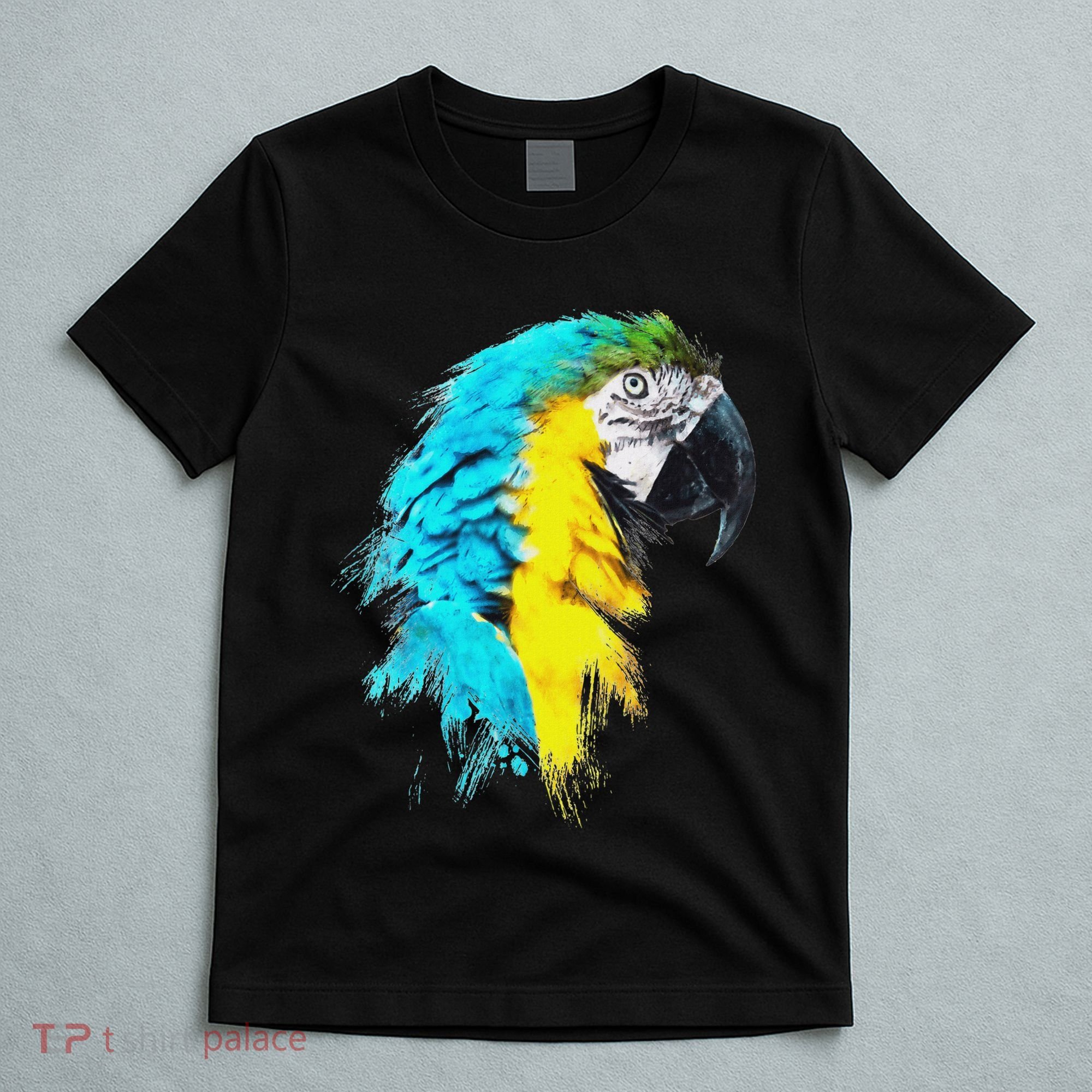 Colourful Scarlet Red Macaw Parrot Bird Painting Of Watercolour T-Shirt