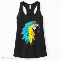 Colourful Scarlet Red Macaw Parrot Bird Painting Of Watercolour Women's Tank Top thumb 0