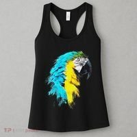 Colourful Scarlet Red Macaw Parrot Bird Painting Of Watercolour Women's Tank Top thumb 3