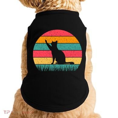 Cat Sunset Retro Vintage Doggie Tank