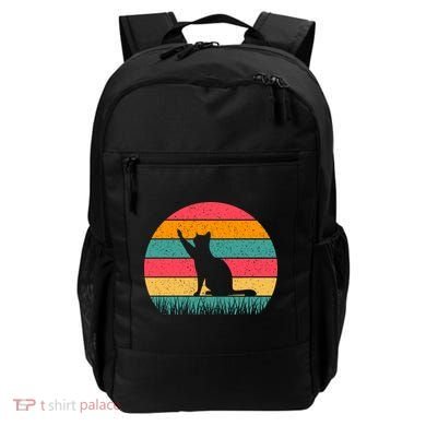 Cat Sunset Retro Vintage Backpack