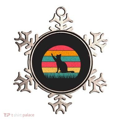 Cat Sunset Retro Vintage Ornament