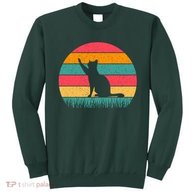Cat Sunset Retro Vintage Sweatshirt