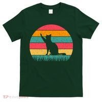 Cat Sunset Retro Vintage T-Shirt thumb 0