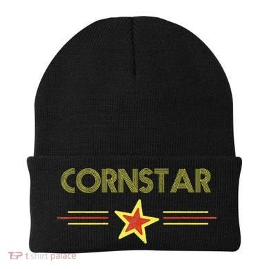 Corn Star Retro 80s Cornhole Team Funny Vintage Graphic Beanie