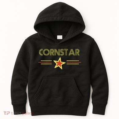 Corn Star Retro 80s Cornhole Team Funny Vintage Graphic Kids Hoodie