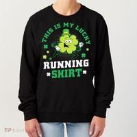 Cute Shamrock Running St Patricks Day Lucky Running Team Women's Sweatshirt thumb 0