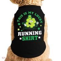 Cute Shamrock Running St Patricks Day Lucky Running Team Doggie Tank thumb 0