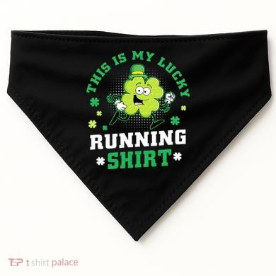 Cute Shamrock Running St Patricks Day Lucky Running Team USA-Made Doggie Bandana