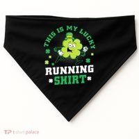 Cute Shamrock Running St Patricks Day Lucky Running Team USA-Made Doggie Bandana thumb 0