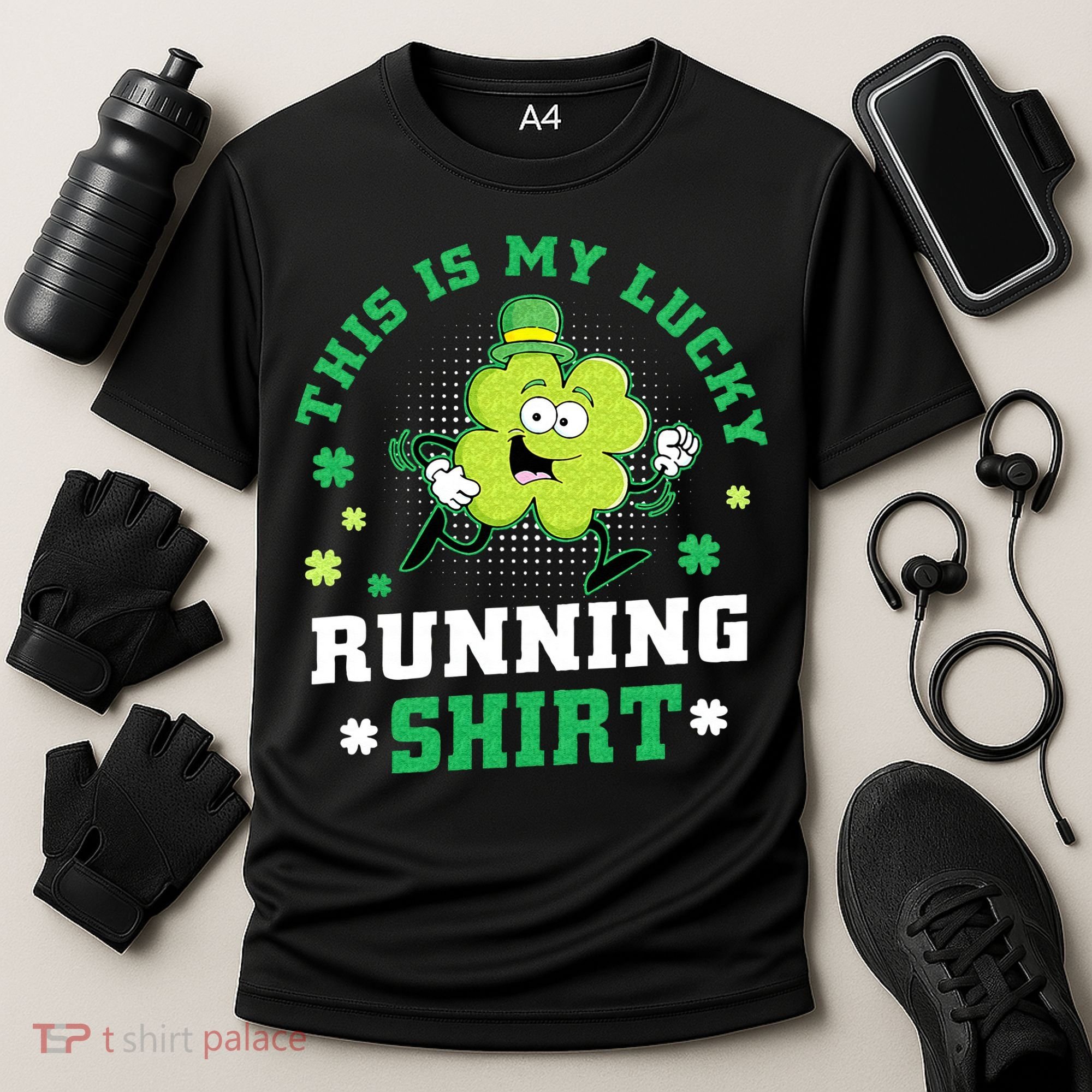 Cute Shamrock Running St Patricks Day Lucky Running Team Cooling Performance Crew T-Shirt