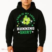Cute Shamrock Running St Patricks Day Lucky Running Team Hoodie thumb 2