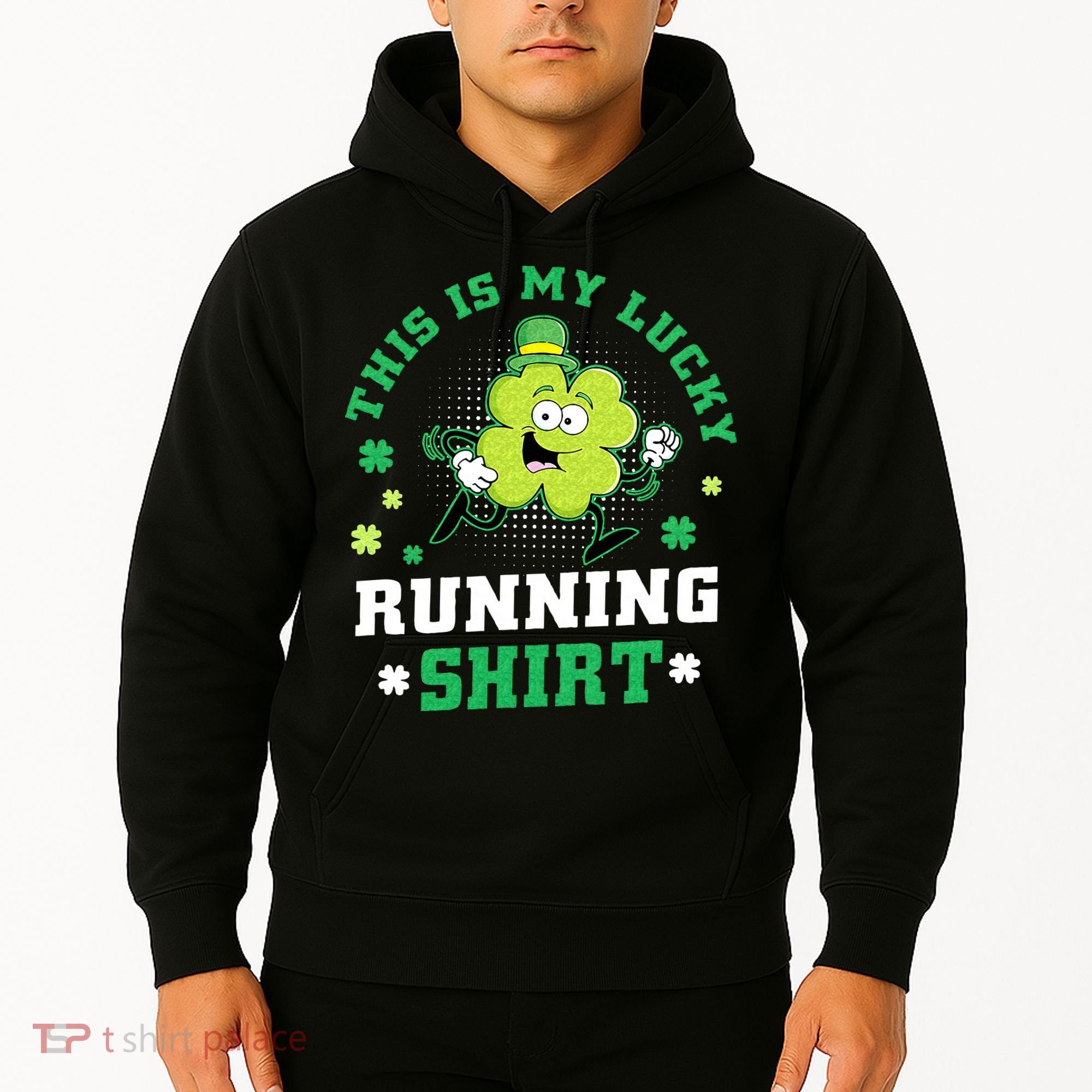 Cute Shamrock Running St Patricks Day Lucky Running Team Hoodie