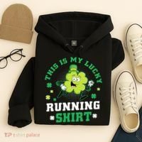 Cute Shamrock Running St Patricks Day Lucky Running Team Hoodie thumb 4