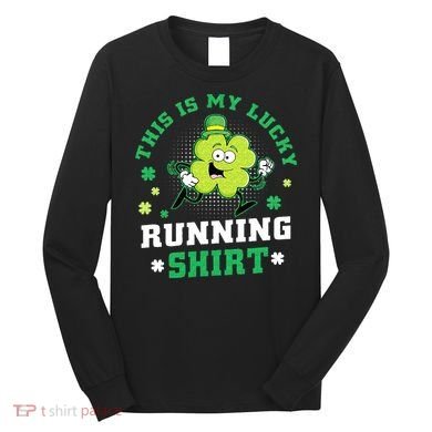 Cute Shamrock Running St Patricks Day Lucky Running Team Long Sleeve Shirt