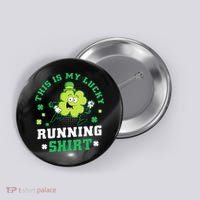 Cute Shamrock Running St Patricks Day Lucky Running Team Button thumb 0