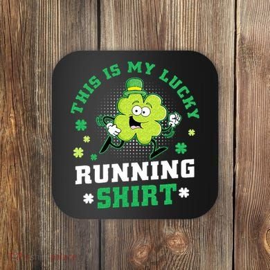 Cute Shamrock Running St Patricks Day Lucky Running Team Coaster